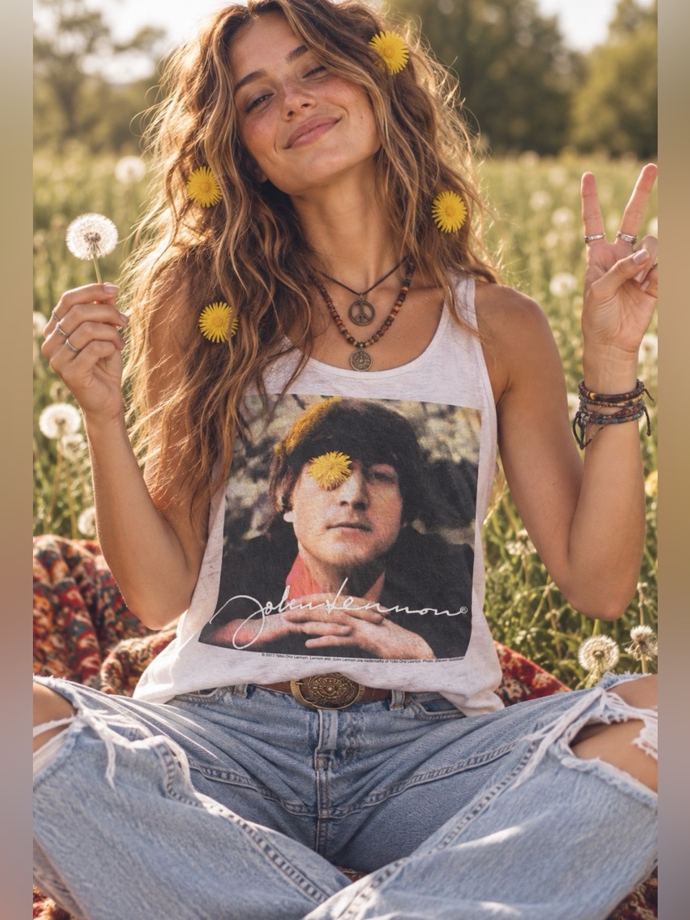John Lennon Graphic Tank Top – Rare Licensed Vintage-Inspired Piece